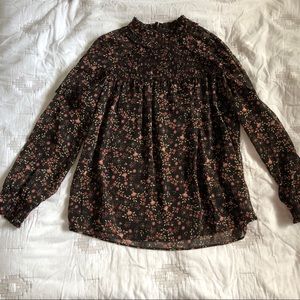 Daniel Rainn Petite Ditsy Floral Blouse